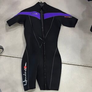 Women's Black and Purple Shorty Henderson Wetsuit